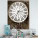 Designart 'Sepia Country Wagon Wheel Clock' Oversized Farmhouse Wall CLock