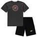 Men's Concepts Sport Black/Heathered Charcoal Minnesota Wild Big & Tall T-Shirt Shorts Sleep Set