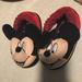 Disney Shoes | 3/$15 Disney Mickey Mouse Slippers House Shoes Sizes Toddler 5-6 | Color: Black/Red | Size: 5.5bb