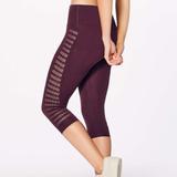 Lululemon Athletica Pants & Jumpsuits | Lululemon Reveal Crop (Stripes *17”) In Dark Adobe | Color: Purple/Black | Size: 4