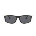 Emporio Armani 0EA4144 Sunglasses, Matte Black/Green Rubber, 68