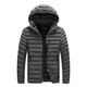 HULKAY Fall Winter Removable Hooded Down Jackets for Mens Basic Solid Color Lightweight Puffer Jacket Zip Up Quilted Coat(Gray,4XL)