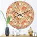 East Urban Home Oriental Floral Paisley Wood Wall Clock Solid Wood in Brown/Pink | 16 H x 16 W x 1 D in | Wayfair E5CFB9AB823A408E8D344AF134E94EBD