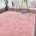 Pink 70.87 x 70.87 x 2.5 in Area Rug - Everly Quinn Daruis Handmade Shag Faux Sheepskin Area Rug/Faux Fur | 70.87 H x 70.87 W x 2.5 D in | Wayfair