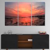 East Urban Home Outstanding Panorama Of Sunset In Sea - Multipanel Extra Large Seascape Wall Decor in Brown | 28 H x 36 W x 1 D in | Wayfair