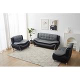 Wrought Studio™ Adrinne 3 Piece Faux Leather Living Room Set Faux Leather | 31 H x 74 W x 28 D in | Wayfair Living Room Sets