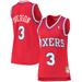 "Women's Mitchell & Ness Allen Iverson Red Philadelphia 76ers 2002/03 Hardwood Classics Swingman Jersey"