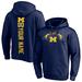 Men's Fanatics Branded Navy Michigan Wolverines Playmaker Football Personalized Name & Number Pullover Hoodie