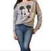 Disney Tops | Disney Mickey Mouse Grey Gray Sweatshirt Size Medium Super Cozy | Color: Black/Gray | Size: M