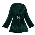 BUKINIE Womens Winter Elegant Jacket Coat Oversized Parka Faus Fur Fleece Luxury Open Front Long Cardigan Outwear Windbreaker Plus Size Outdoor Jackets(Green,XXL)