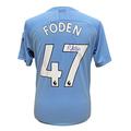 Allstarsignings Phil Foden Signed Manchester City 2019/20 Shirt Blue