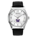 Men's Silver Washington Huskies Leather Watch