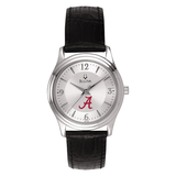 Women's Silver Alabama Crimson Tide Leather Watch