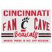 White Cincinnati Bearcats 24'' x 34'' Fan Cave Wood Sign