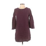 Cloth & Stone Casual Dress - Shift: Purple Solid Dresses - Women's Size X-Small Petite