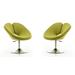 Perch Green and Polished Chrome Wool Blend Adjustable Chair (Set of 2) - Manhattan Comfort 2-AC037-GR