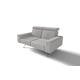 DOMO. Collection Rosario Sofa, 2er Garnitur mit Nackenfunktion, 2 Sitzer Couch, 164x98x81 cm, Polstergarnitur in hellgrau