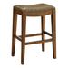 Red Barrel Studio® Chesterhill Bar & Counter Stool Wood/Upholstered/Leather in Brown | 28.5 H x 16 D in | Wayfair EB19D4642259471C9F62BFCE4309739A