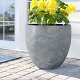 Sol 72 Outdoor™ Acushnet Round Indoor/Outdoor Modern Pot Planter w/ Drainage Hole in Gray | 17.2 H x 17.5 W x 17.5 D in | Wayfair