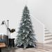 The Holiday Aisle® 7'6" H/White Realistic Artificial Spruce Flocked/Frosted Christmas Tree w/ 650 LED Lights & Flowers in Green | Wayfair