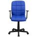 Flash Furniture Bonavant Mid-Back Quilted Task Chair Upholstered/Genuine Leather in Blue/Black/Indigo | 38.75 H x 23 W x 24 D in | Wayfair