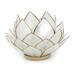 Dakota Fields Peach Colored Capiz Shell Opening Lotus Flower Bulb Tealight Candle Holder Metal in White | 3.25 H x 5 W x 5 D in | Wayfair