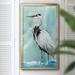 Breakwater Bay Delray Crane II - Picture Frame Painting on Canvas Canvas, Solid Wood in Black/Blue/Green | 18.5 H x 10.5 W x 1.5 D in | Wayfair