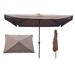 Arlmont & Co. Ahlem 10 X 6.5Ft Rectangular Patio Umbrella Outdoor Market Umbrellas w/ Crank & Push Button Tilt For Garden Swimming Pool Market | Wayfair