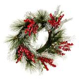 The Holiday Aisle® 24" Lighted Polyethylene (PE) Wreath Most Realistic Faux in Green | 5 H x 24 W x 24 D in | Wayfair