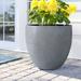 Sol 72 Outdoor™ Acushnet Round Indoor/Outdoor Modern Pot Planter w/ Drainage Hole in Gray | 9.2 H x 9.9 W x 9.9 D in | Wayfair