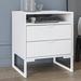 Latitude Run® 2 - Drawer Nightstand Wood in White | 24.41 H x 21.25 W x 17.71 D in | Wayfair 06F449D9DD654EDE80B8AD508E6B9250