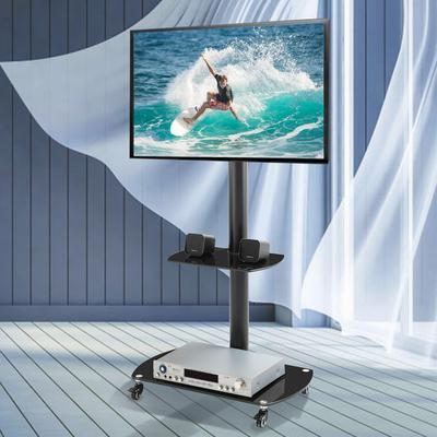 Multi-Function Tempered Glass Metal Frame Floor TV Stand