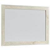 Contemporary Bedroom Mirror with Wood Grain Texture - 30.67 H x 41.85 W x 0.98 L Inches