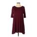 Forever 21 Casual Dress - A-Line: Burgundy Solid Dresses - Women's Size Small