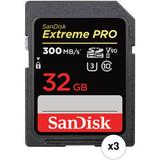 SanDisk 32GB Extreme PRO UHS-II SDHC Memory Card (3-Pack) SDSDXDK-032G-ANCIN
