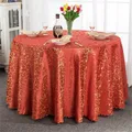 Nappe de Luxe Ronde et Rouge pour Salle à Manger Décoration Carrée Florale Dorée pour Mariage