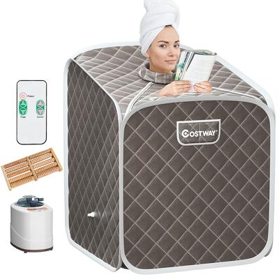 Costway Portable 2L Steam Sauna Spa Tent with Chair Grey/Black/Coffee