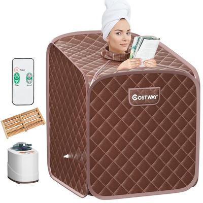 Costway Portable 2L Steam Sauna Spa Tent with Chair Grey/Black/Coffee