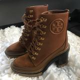 Tory Burch Shoes | Hurry!! Brand New! Miller Mixed Materials Lug Sole Boot Tory Burch | Color: Brown | Size: 5