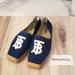 Burberry Shoes | Burberry Navy Flat With Logo Size 39 | Color: Blue | Size: 9