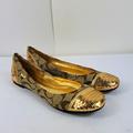 Coach Shoes | Coach Gold Cap Logo Sequins Ballet Flats | Color: Gold/Tan | Size: 6.5
