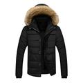 Mens Parka Coats,Fur Hood Detachable Softshell Winter Jacket Sale Clearance Windbreaker Quilted Thicken Warm Jacket Coat Outwear UK 8-20