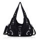 Angel Kiss Handbag Women's Shoulder Bag Multifunctional Shoulder Bags PU Leather with Zip Closure Pockets Black Size: 29cm x 13cm x 21cm