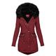 BUKINIE Womens Winter Warm Coat Hooded Fleece Lined Parkas Overcoat Faux Fur Hood Fuzzy Sherpa Outwear Jackets(Z6-Wine,L)