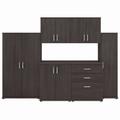 Bush Business Furniture Universal 6 Piece Modular Laundry Room Storage Set with Floor and Wall Cabinets in Storm Gray - Bush Business Furniture LNS002SG
