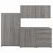 Bush Business Furniture Universal 5 Piece Modular Closet Storage Set with Floor and Wall Cabinets in Platinum Gray - Bush Business Furniture CLS003PG