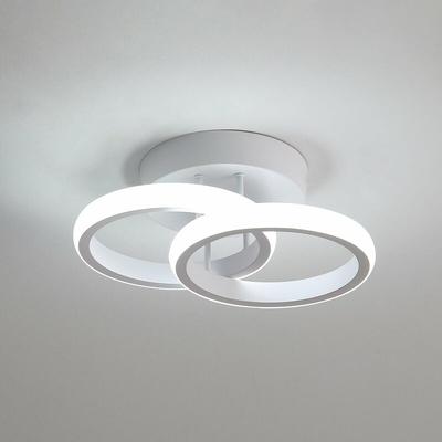 Goeco - Moderne led Deckenleuchte, 22W Acryl Deckenlampe, kreatives Design mit 2 Ringen, kaltes