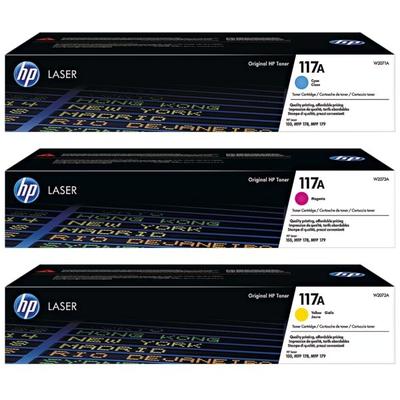 HP 3er-Set Druckkartuschen »HP 117A« cyan - gelb - magenta blau