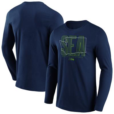 Seattle Seahawks Facemask Iconic Hometown Grafik Langarm-T-Shirt - Herren Image