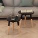 Set of 2 Wood Coffee Table Wood Round Side Table